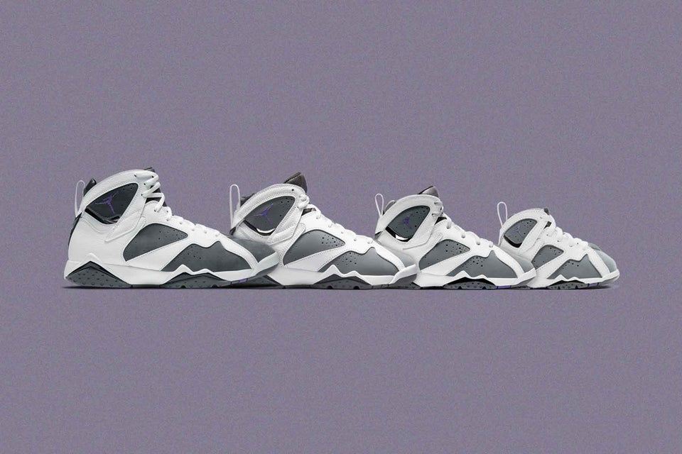 Air Jordan 7 Retro (GS) "Flint" - White/Varsity Purple